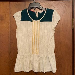 Matilda Jane Friends Forever Melissa Peplum Top size 12 EUC